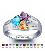 Triple stones Personalized Birthstone Ring JEWJO1793